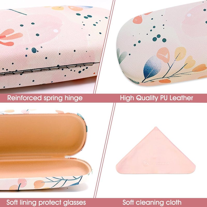 PERFECTSIGHT Store Hard Shell Eyeglasses Case, PU Leather Protective Glasses Case, Cute Eyeglass Case for Women Men Girls - Image 2